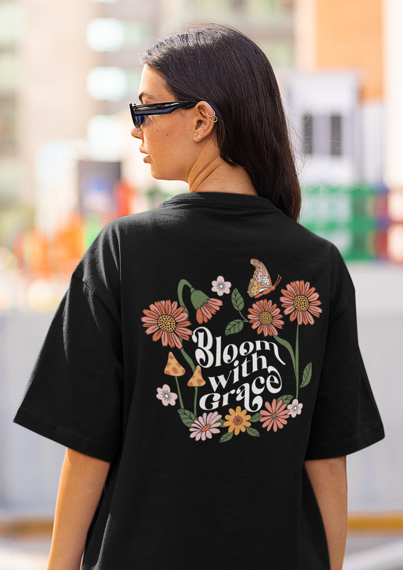 Bloom With Grace- Oversized T-Shirt